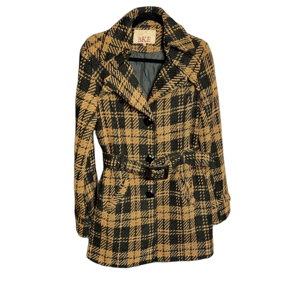 BKE Jackets & Blazers - BKE Women's Belted Trench Coat Size Large Button Front Pockets Notched Collar